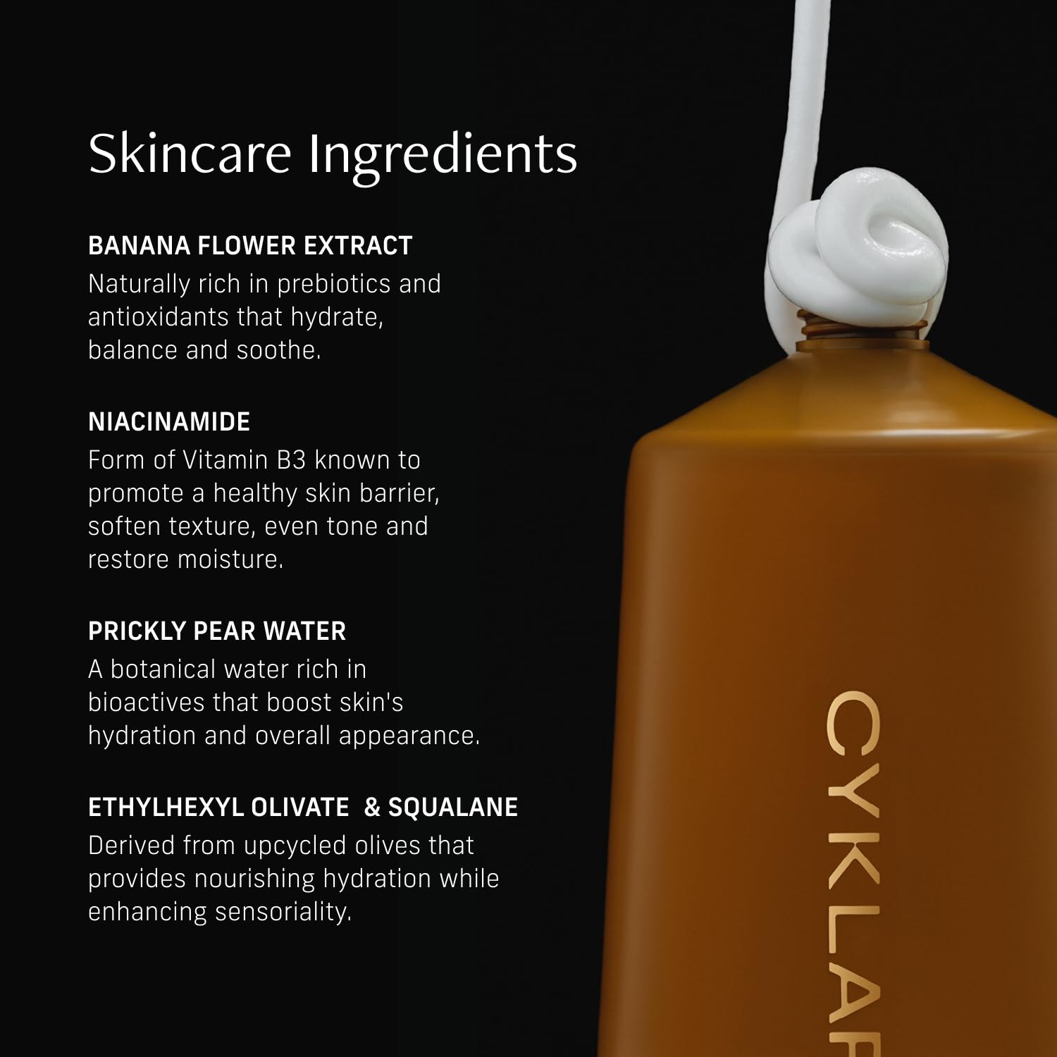 CYKLAR Vanilla Verve demonstrates Squalane-rich hydration for soft skin