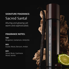 CYKLAR Sacred Santal fragrance profile with long-lasting aroma.
