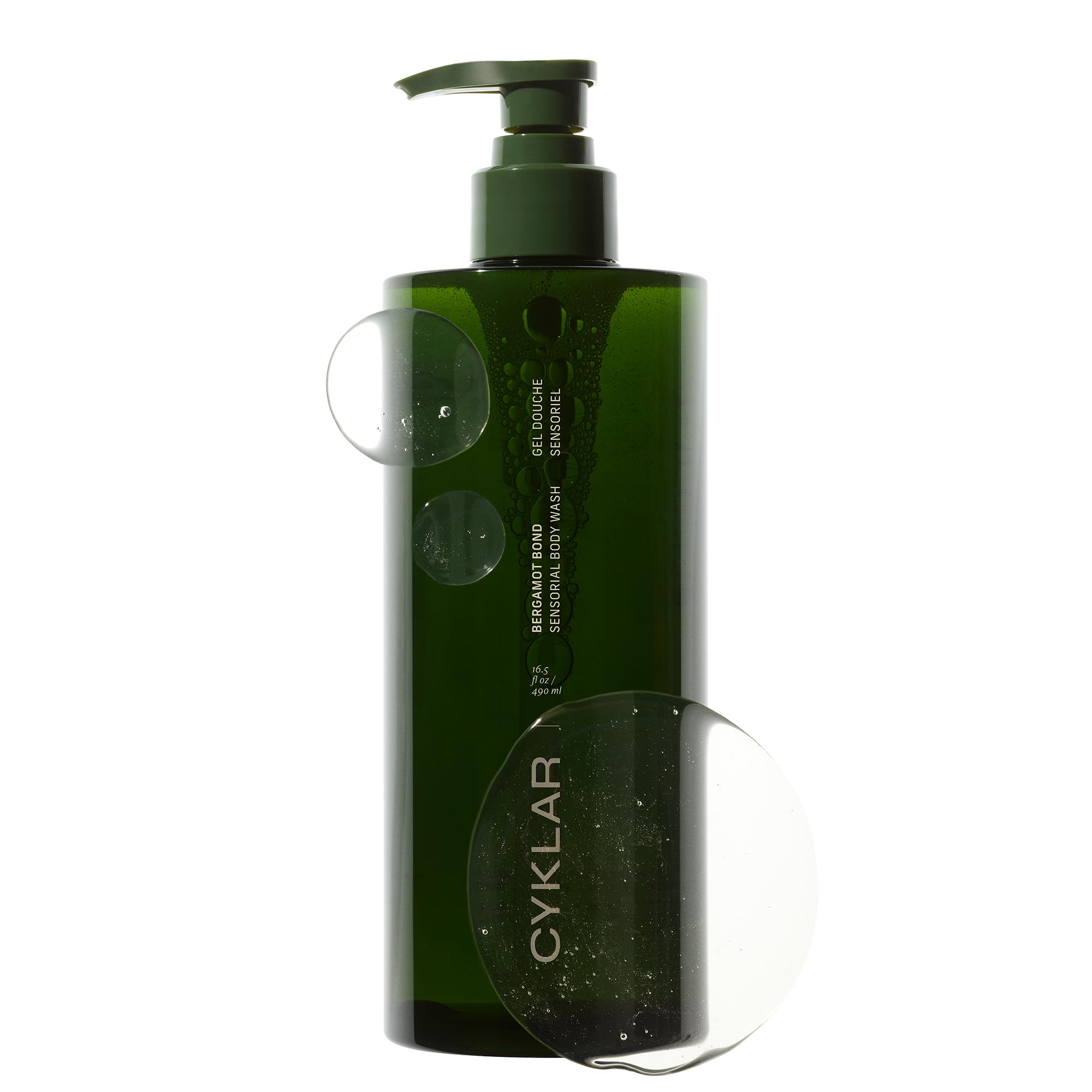 CYKLAR Sensorial Body Wash Bergamot Bond bottle delivers lasting hydration for all skin types.