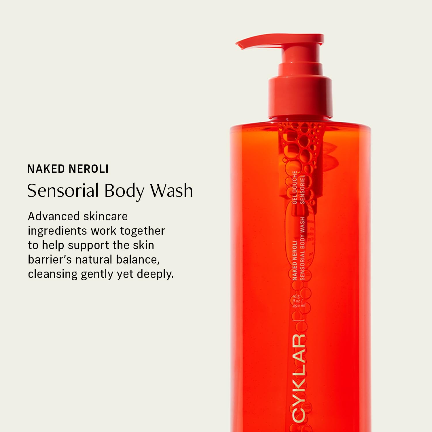 CYKLAR Sensorial Body Wash lather shows creamy texture and moisture lock