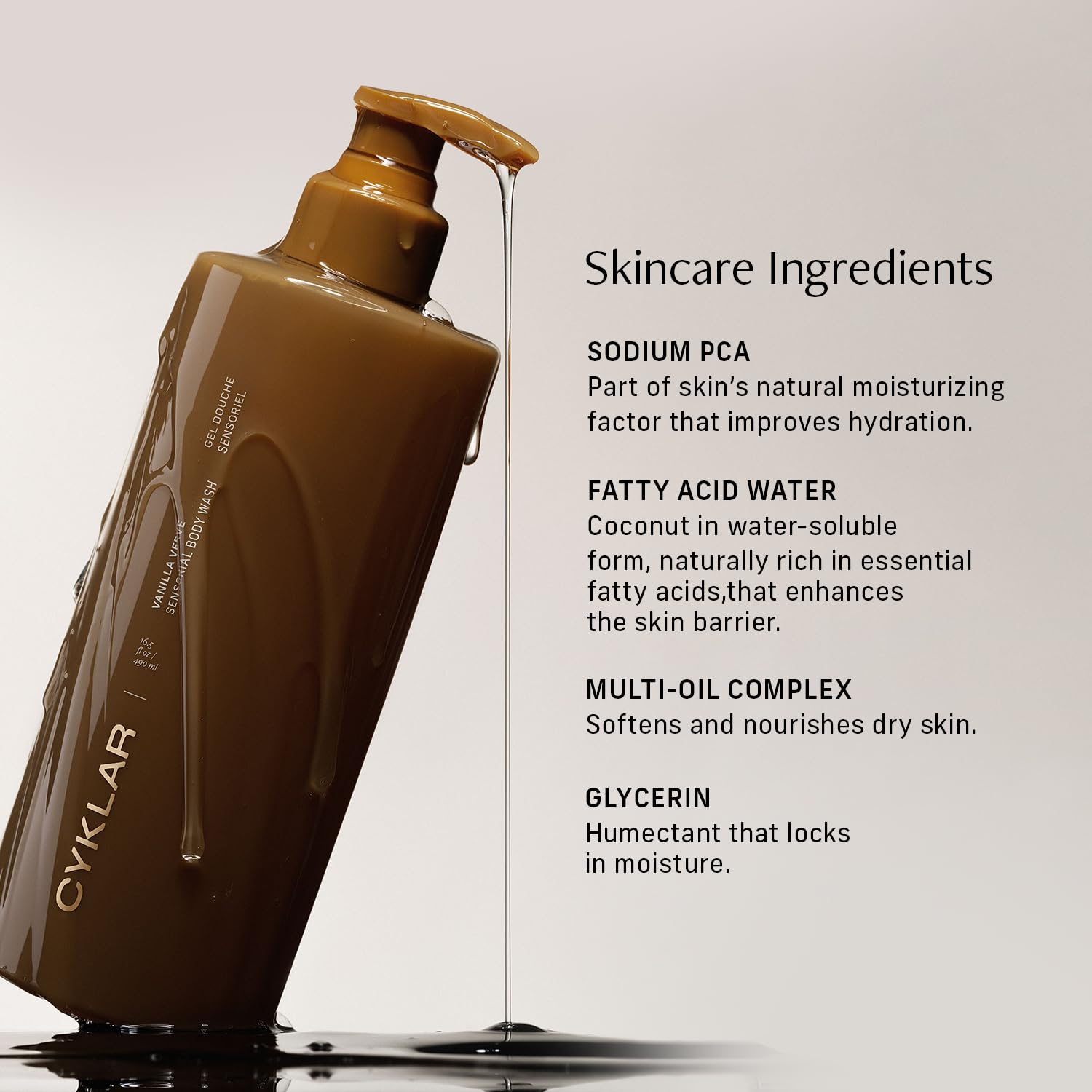CYKLAR Silky lather demonstrates luxurious cleansing experience.