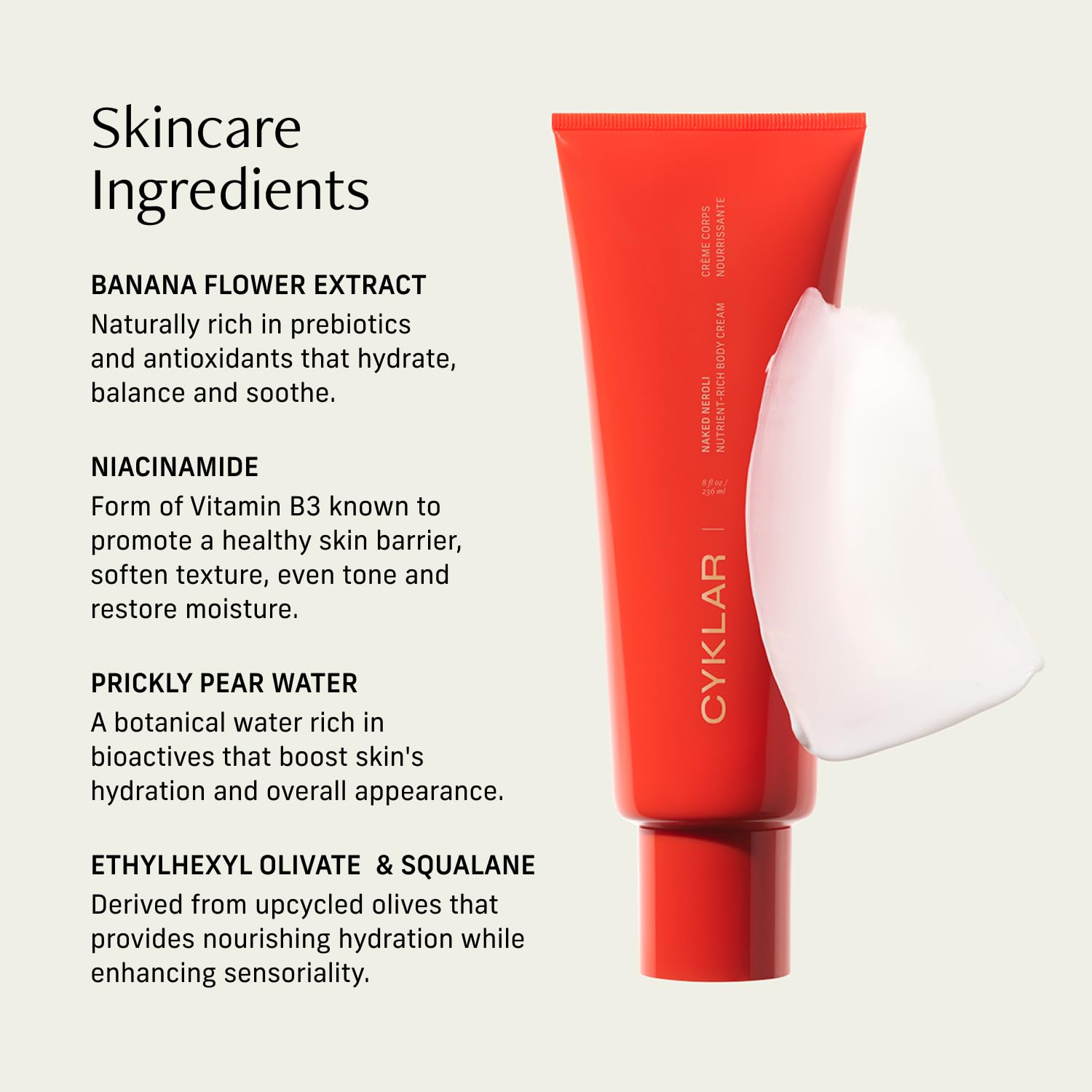 CYKLAR Squalane and Niacinamide balance skin texture for a healthier look.