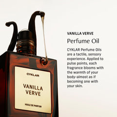 CYKLAR Vanilla Verve fragrance swatch reveals creamy spice and bergamot balance.
