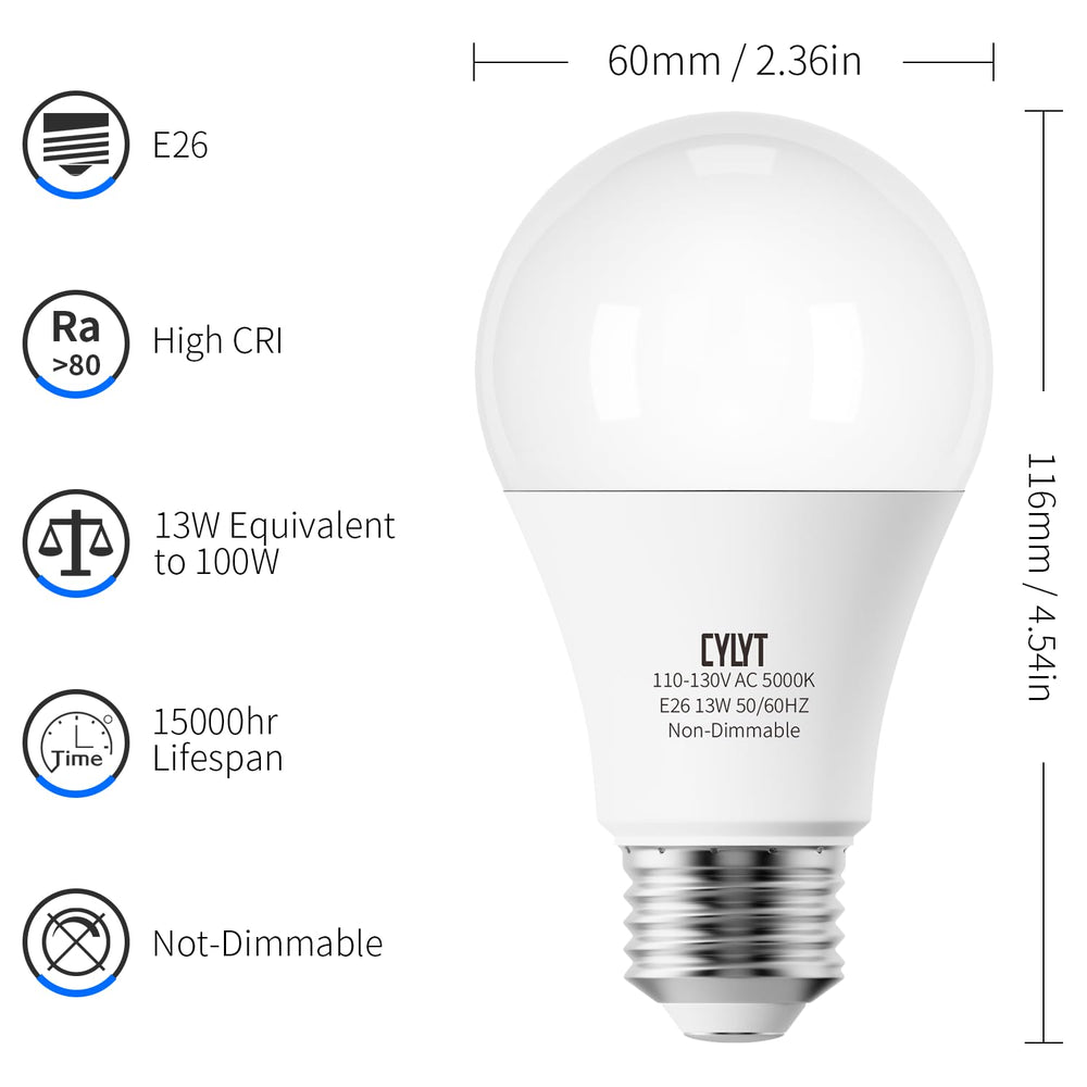CYLYT 1500 lumens daylight bulb ideal for kitchens and workspaces