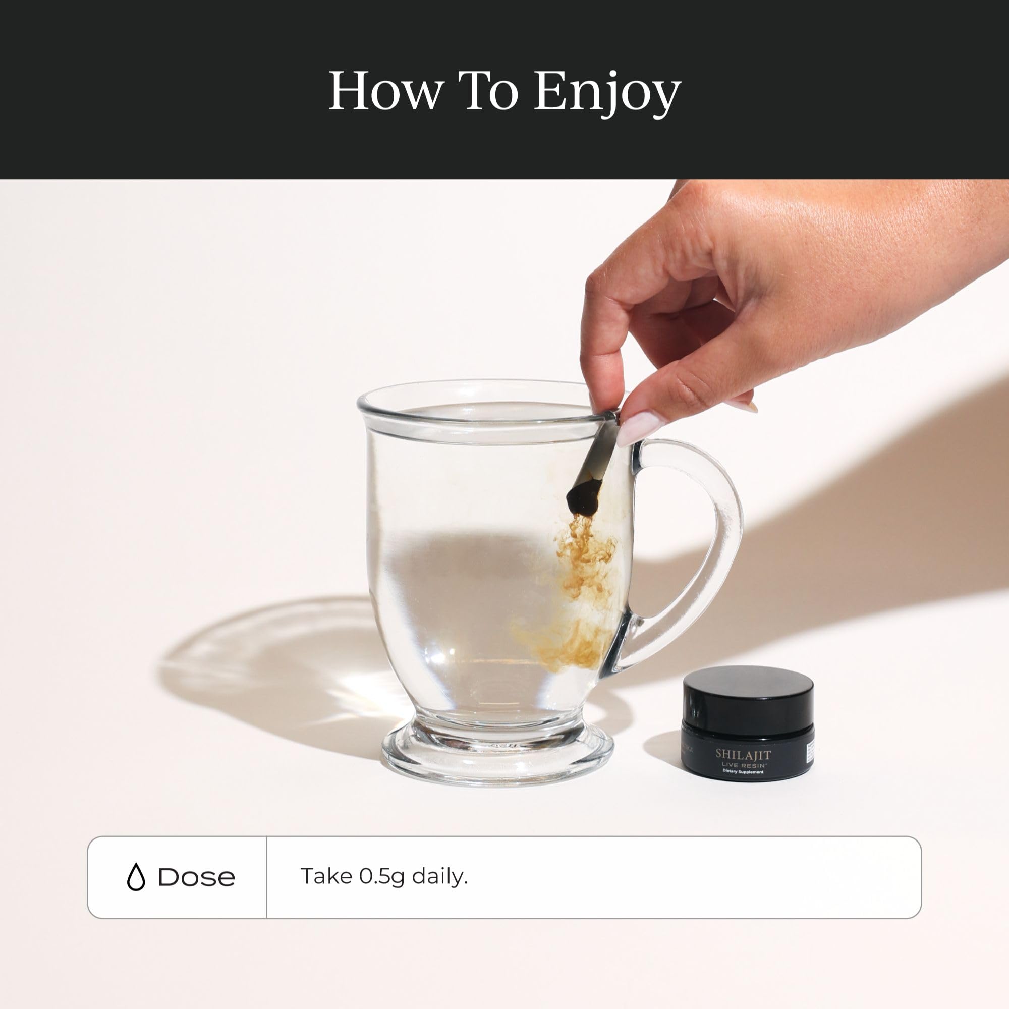 CYMBIOTIKA Live resin scoop measures your daily Shilajit dose