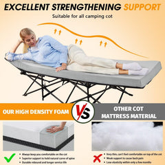CYMULA cot mattress secured with straps on a bed setup