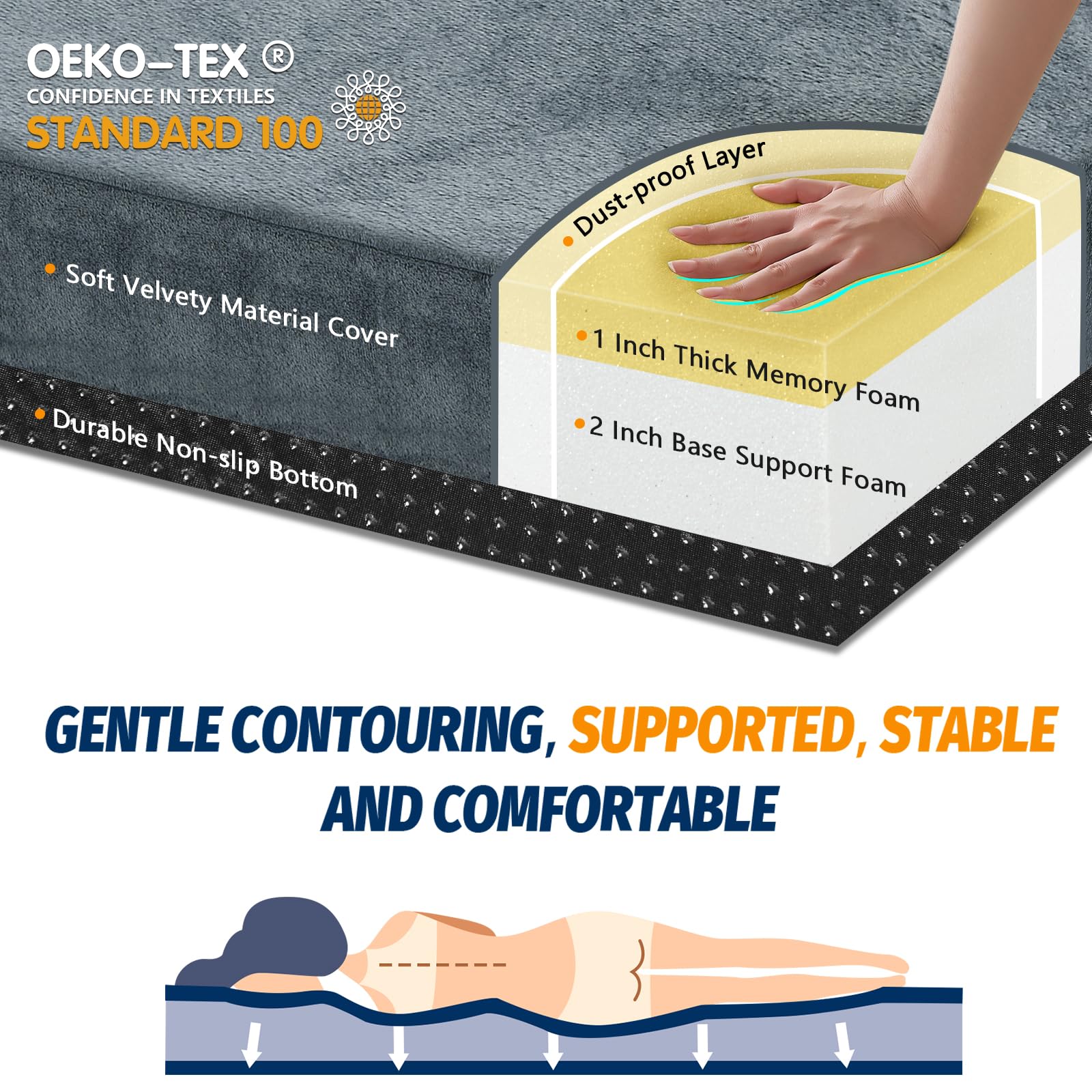 CYMULA portable foam sleeping pad for adults folds compactly for travel and storage