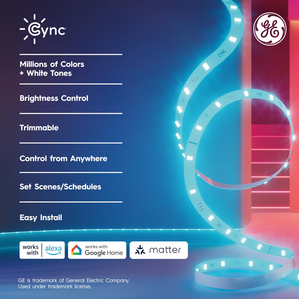Cync LED strip offering millions of colors for living room ambiance