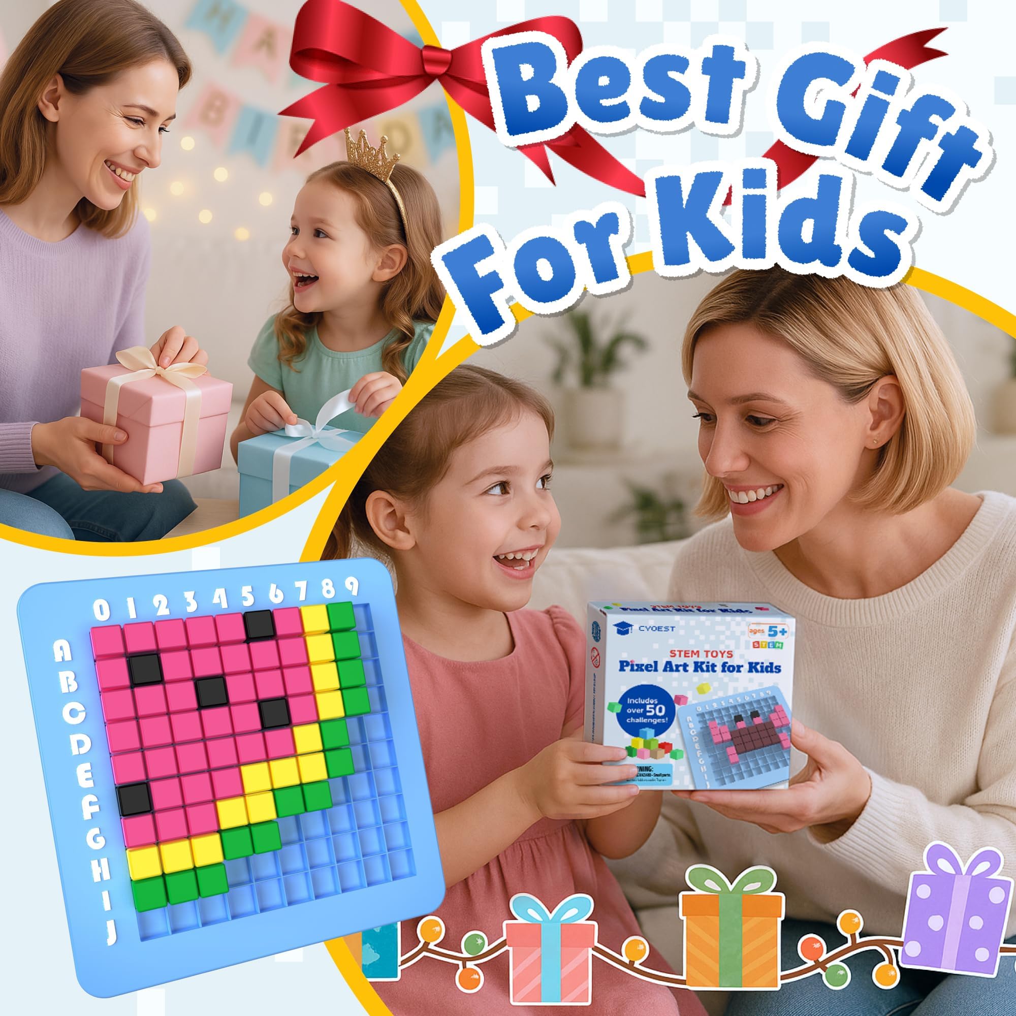 CYOEST Pixel Art Kit gift-ready box for birthdays and holidays
