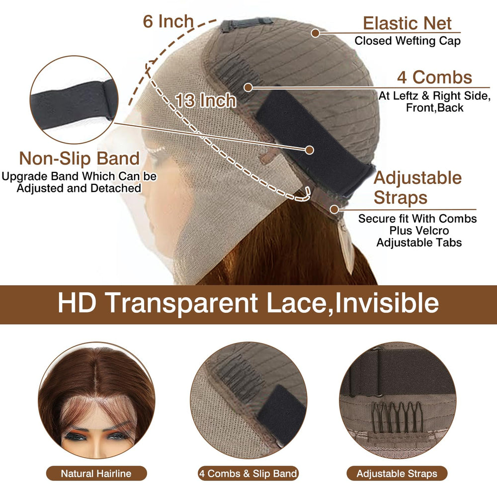 Cypha brown human hair wig density 180 percent full look