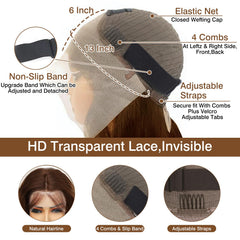Cypha brown human hair wig density 180 percent full look