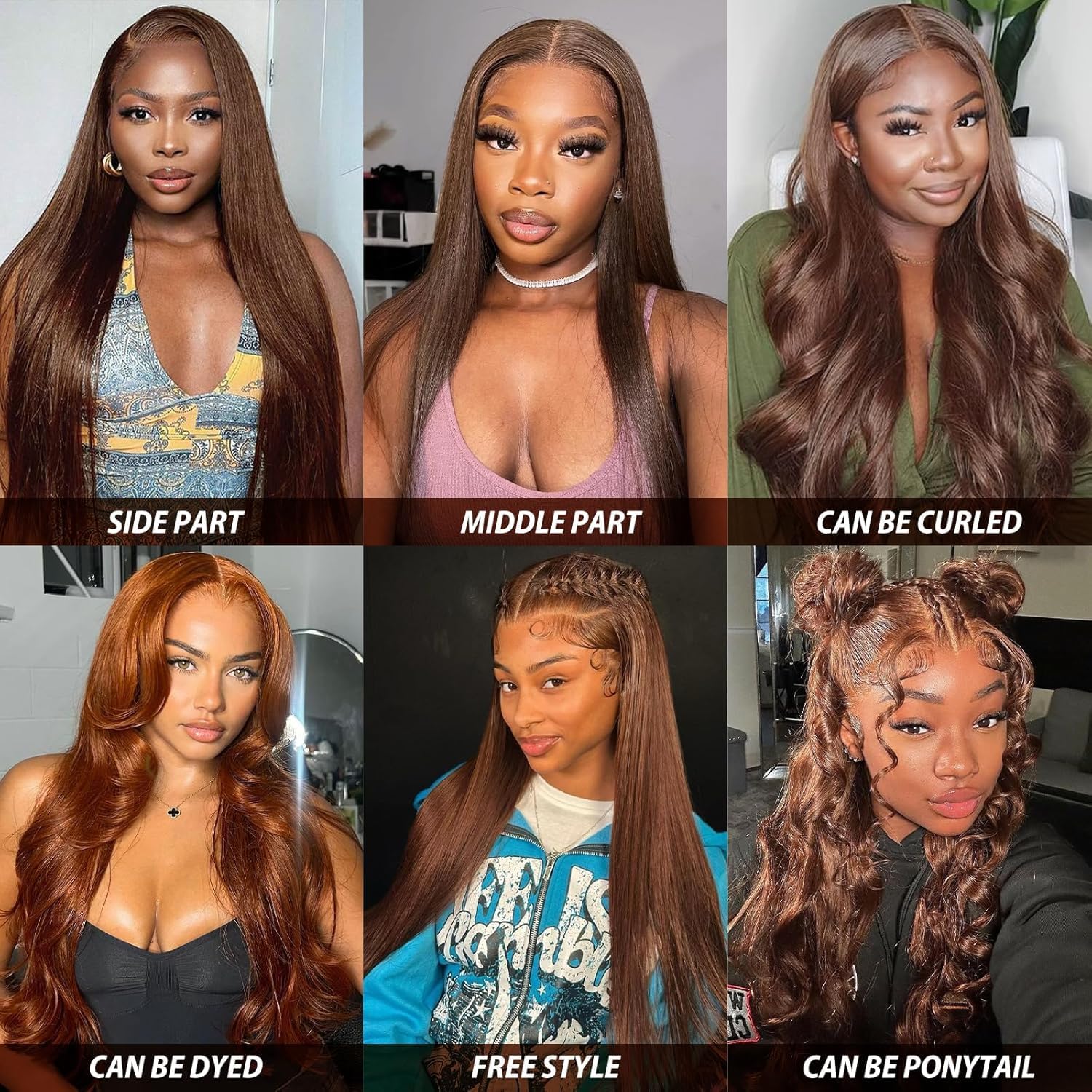 Cypha brown wig ideal for weddings and festivals