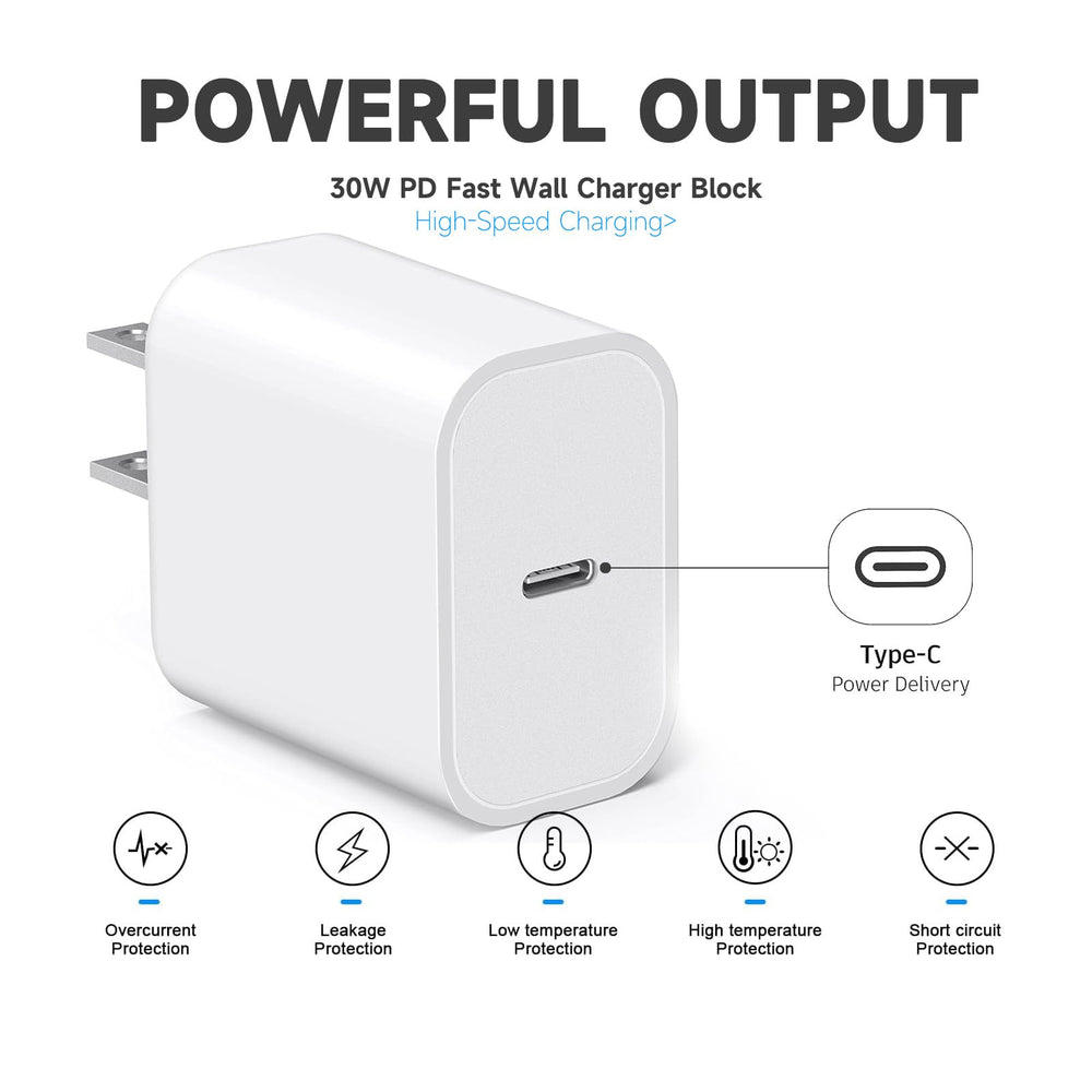 CYQAPC USB-C charger plug-in close-up emphasizing safety features