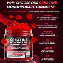 Cytona AEQNJV Creatine Gummies ingredients panel lists L-Taurine, BCAA, and vitamins