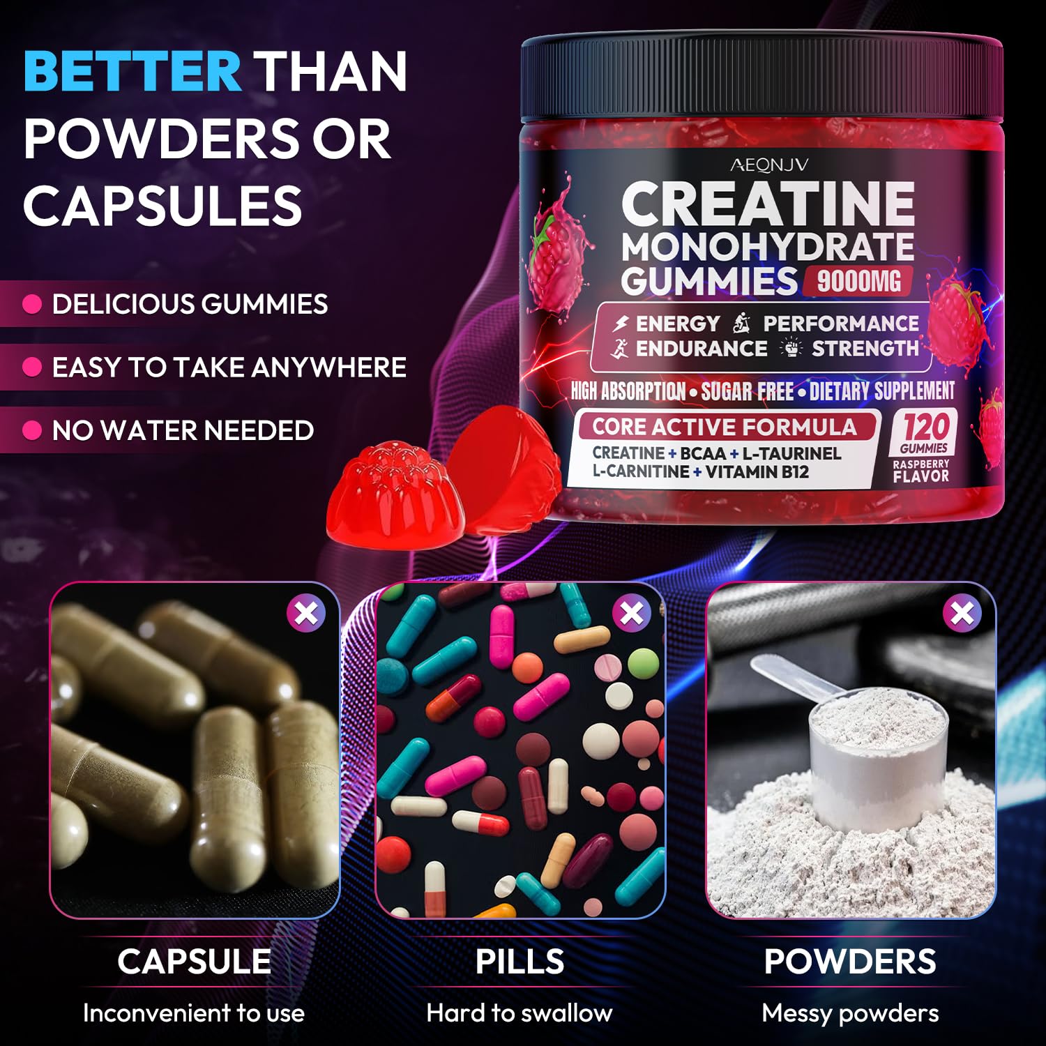 Cytona Creatine Gummies 120-count packaging indicating a 30-day supply