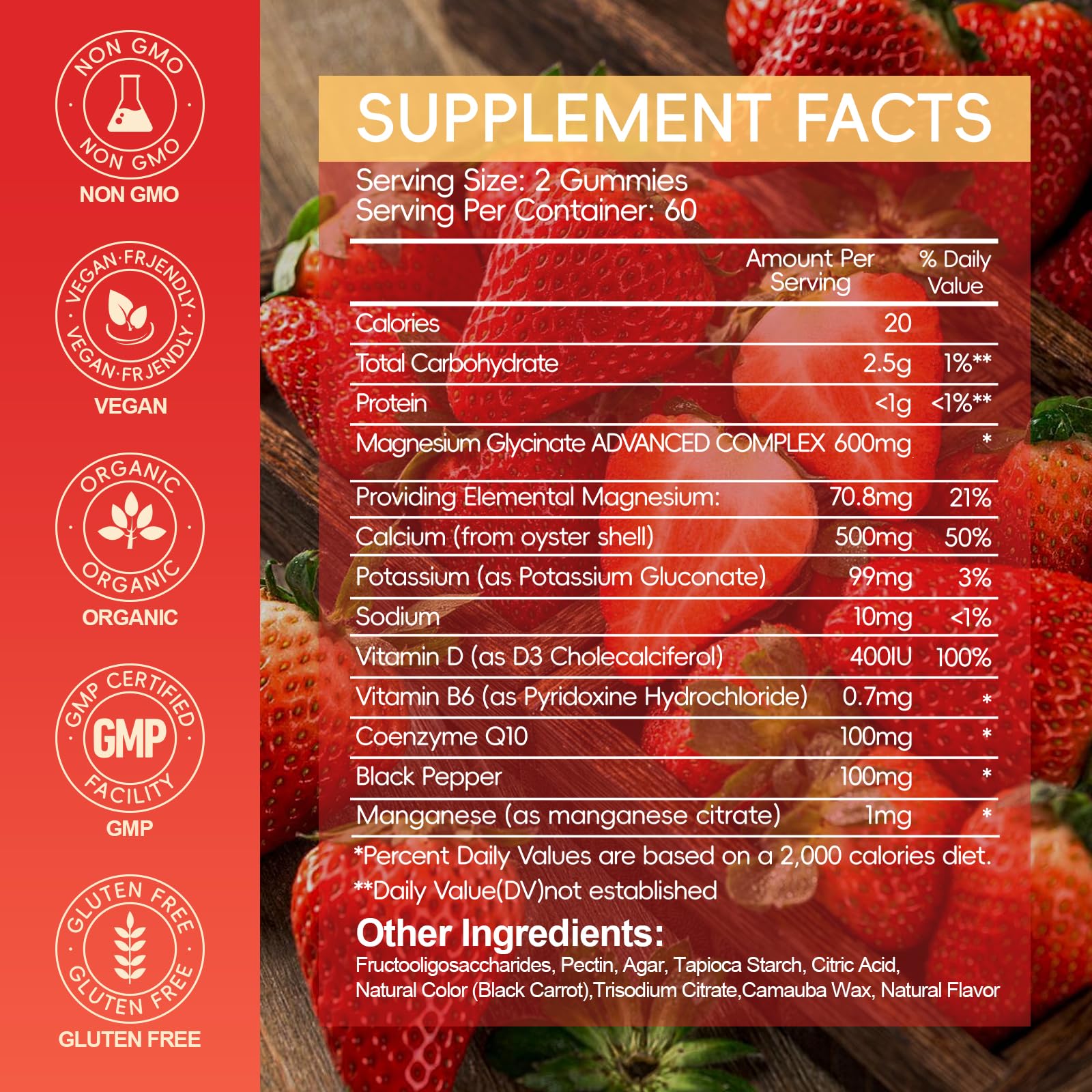 Cytona gummies ingredients label showing transparency for informed wellness decisions.