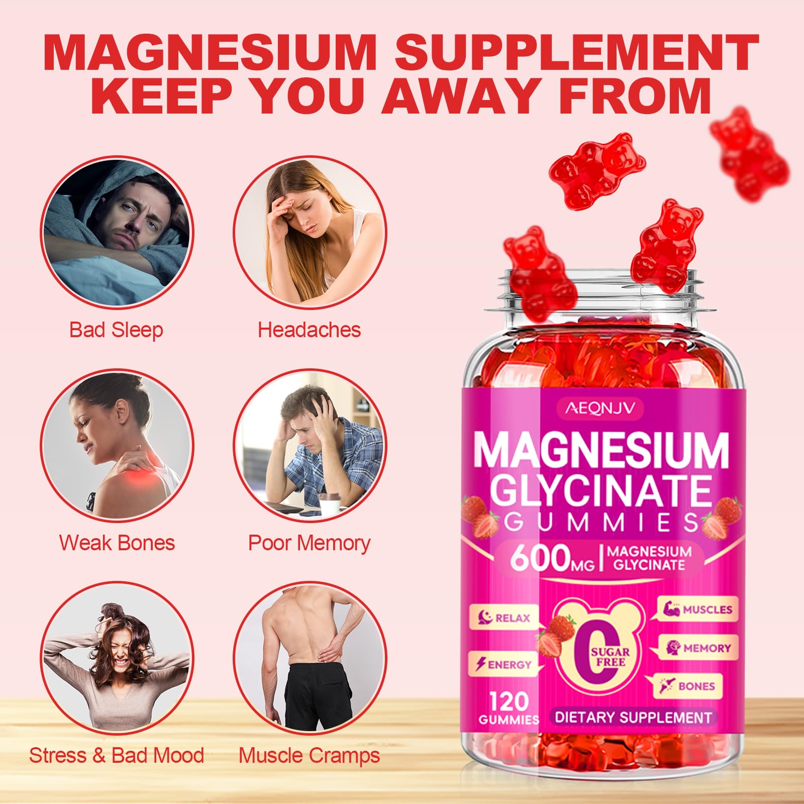 Cytona raspberry-flavored gummies offering vegan magnesium support with pleasant taste.
