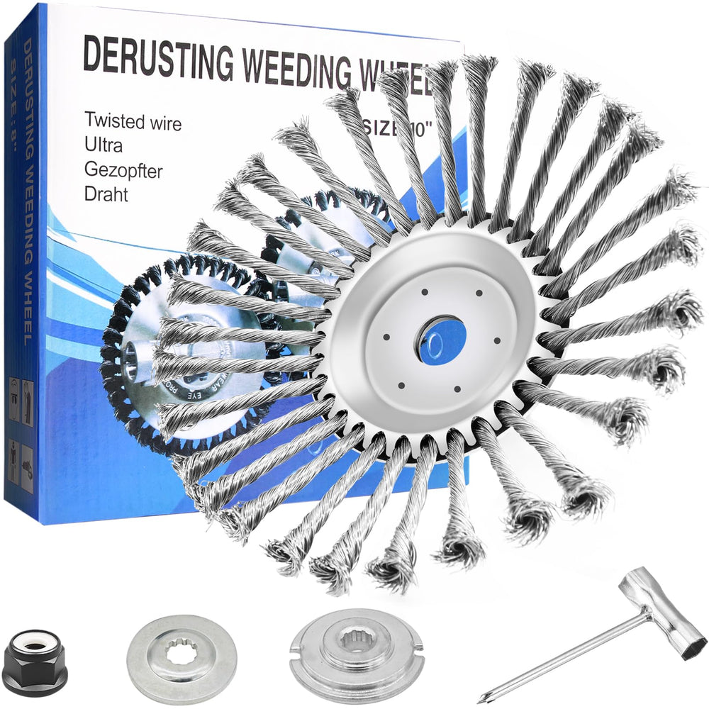 CZS 10-inch unbreakable wired trimmer blade cutting through rocks with durability
