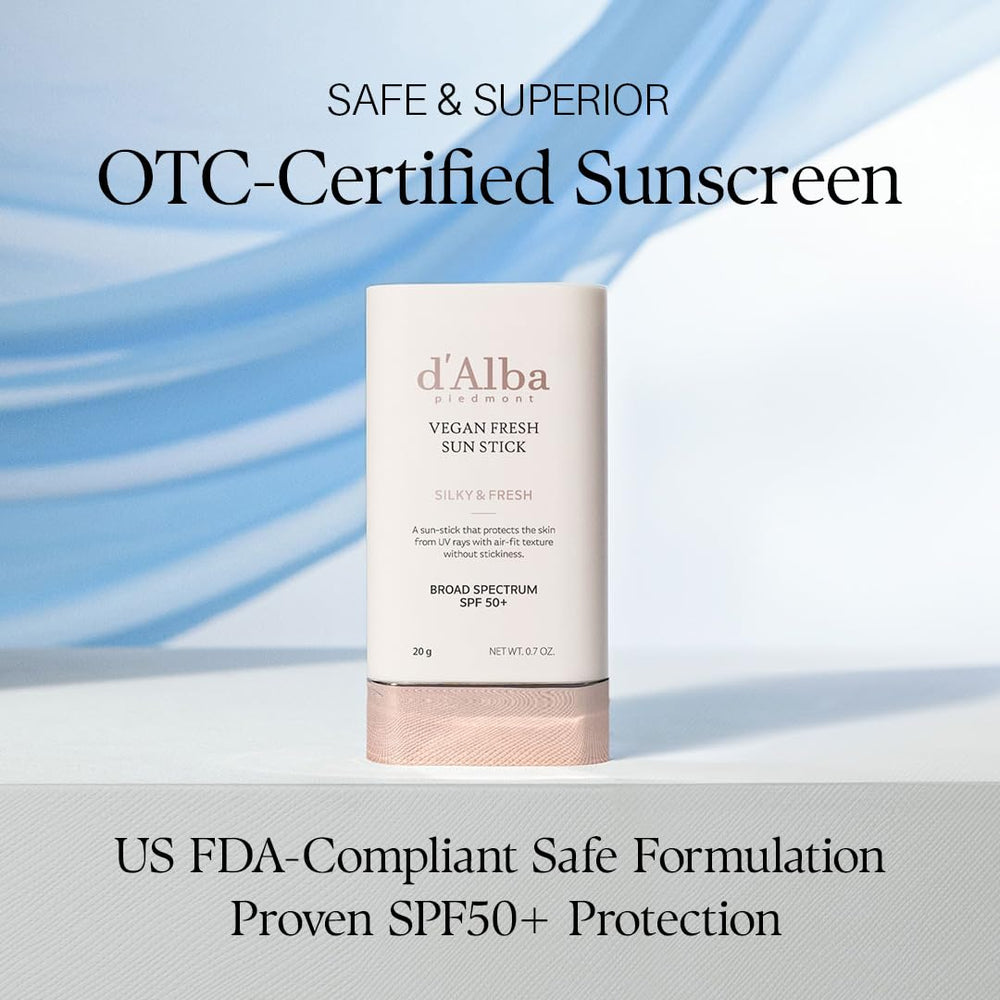 d'alba Piedmont Air Fit Fresh Sun Stick applying on skin for quick touch-ups.