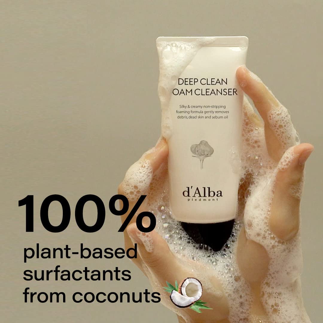 Hypoallergenic, mild formula of d'alba Piedmont cleanser for sensitive skin