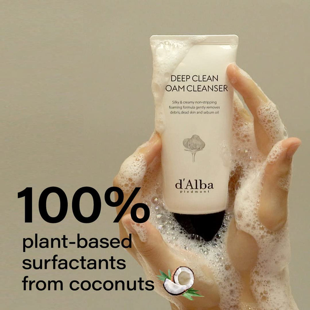 Hypoallergenic, mild formula of d'alba Piedmont cleanser for sensitive skin