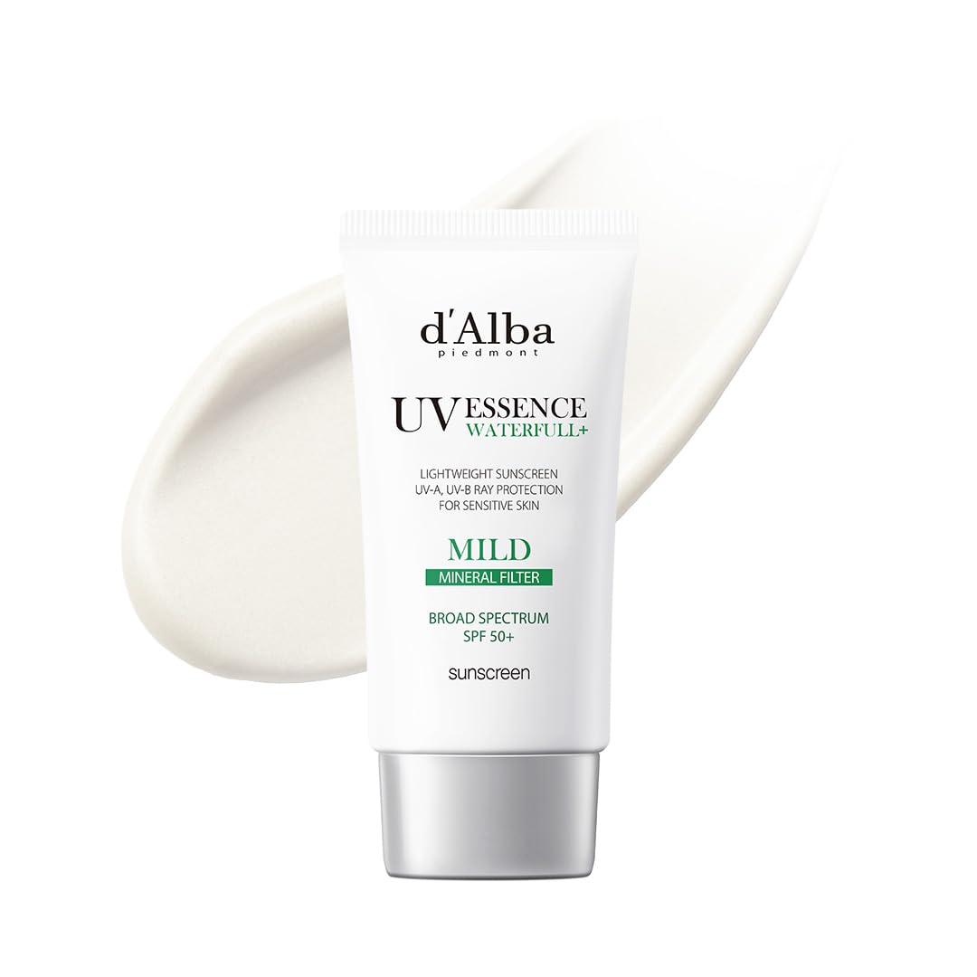 d'alba Piedmont Waterfull sunscreen bottle closeup highlighting mineral protection