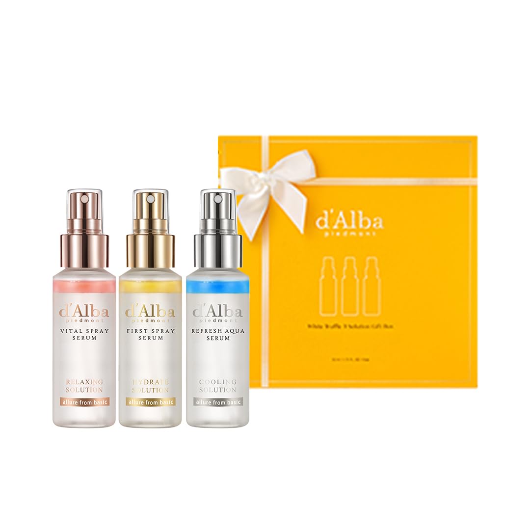 The d'alba Piedmont white truffle spray serum bottle for on-the-go hydration.