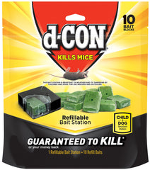 D-Con Corner Fit bait station exterior shows its compact, weather-resistant design for versatile placement.