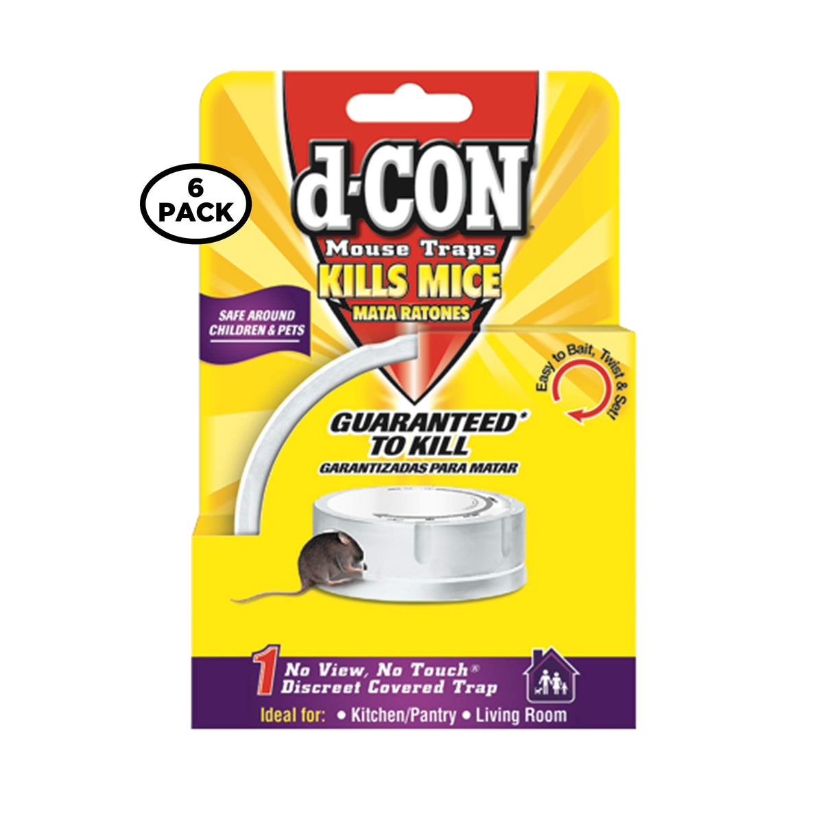d-CON No View, No Touch Covered Mouse Trap offers safe, mess-free rodent control.