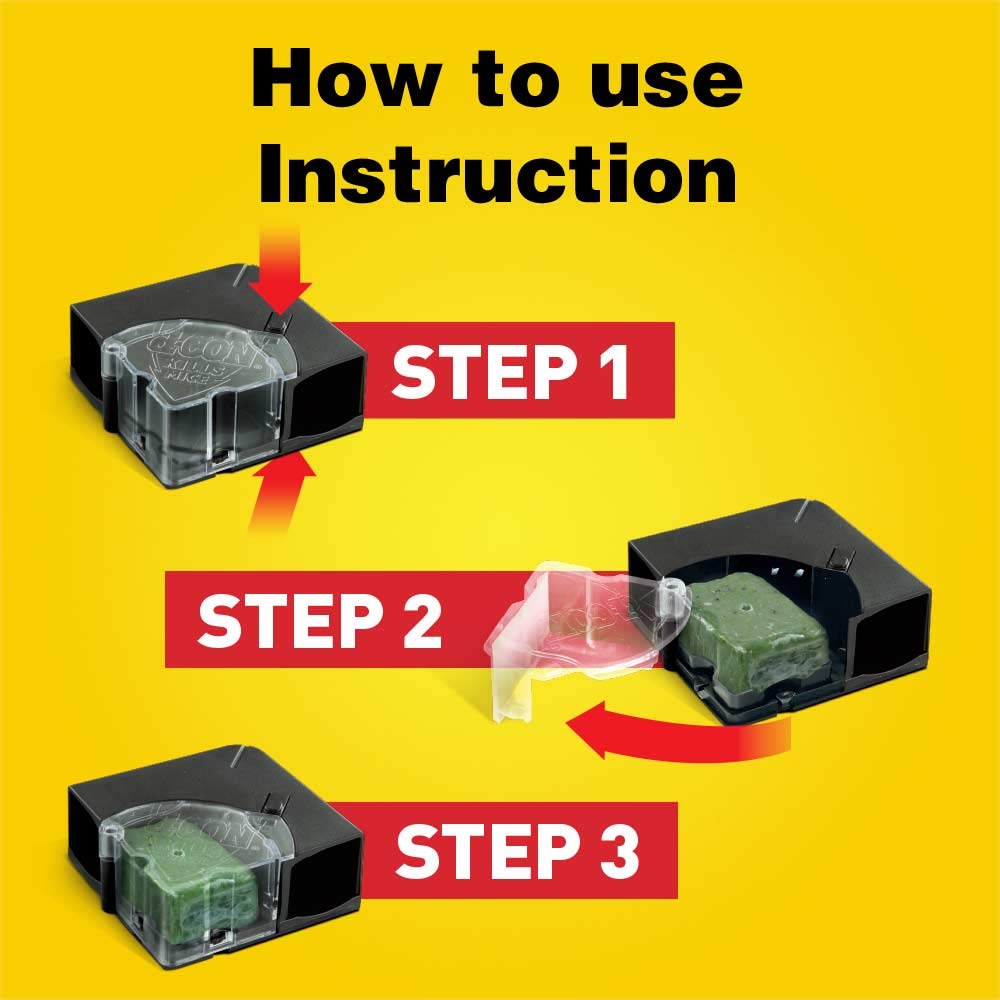 D-Con Corner Fit tamper-resistant station protects bait in busy homes.
