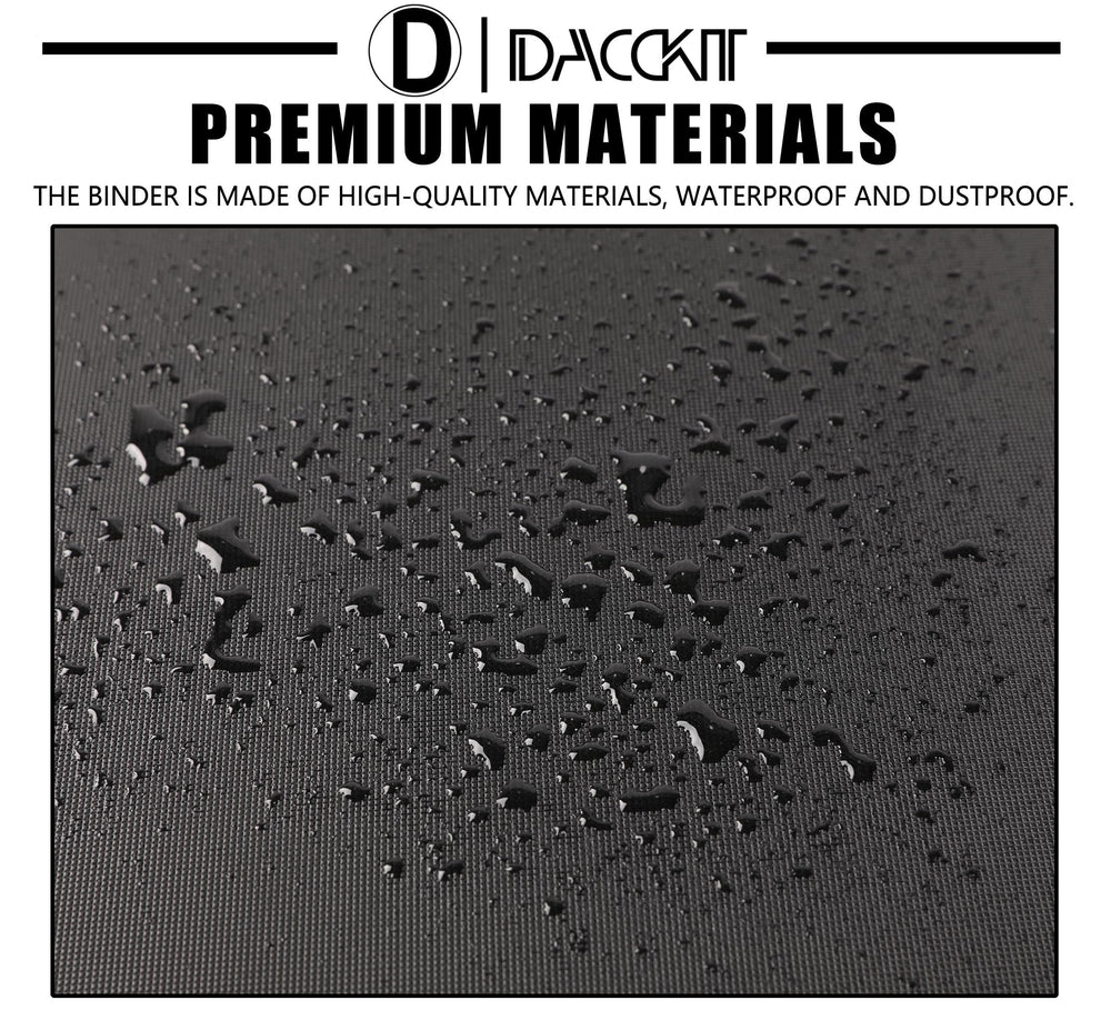 D DACCKIT binder closed for compact, portable card organization.