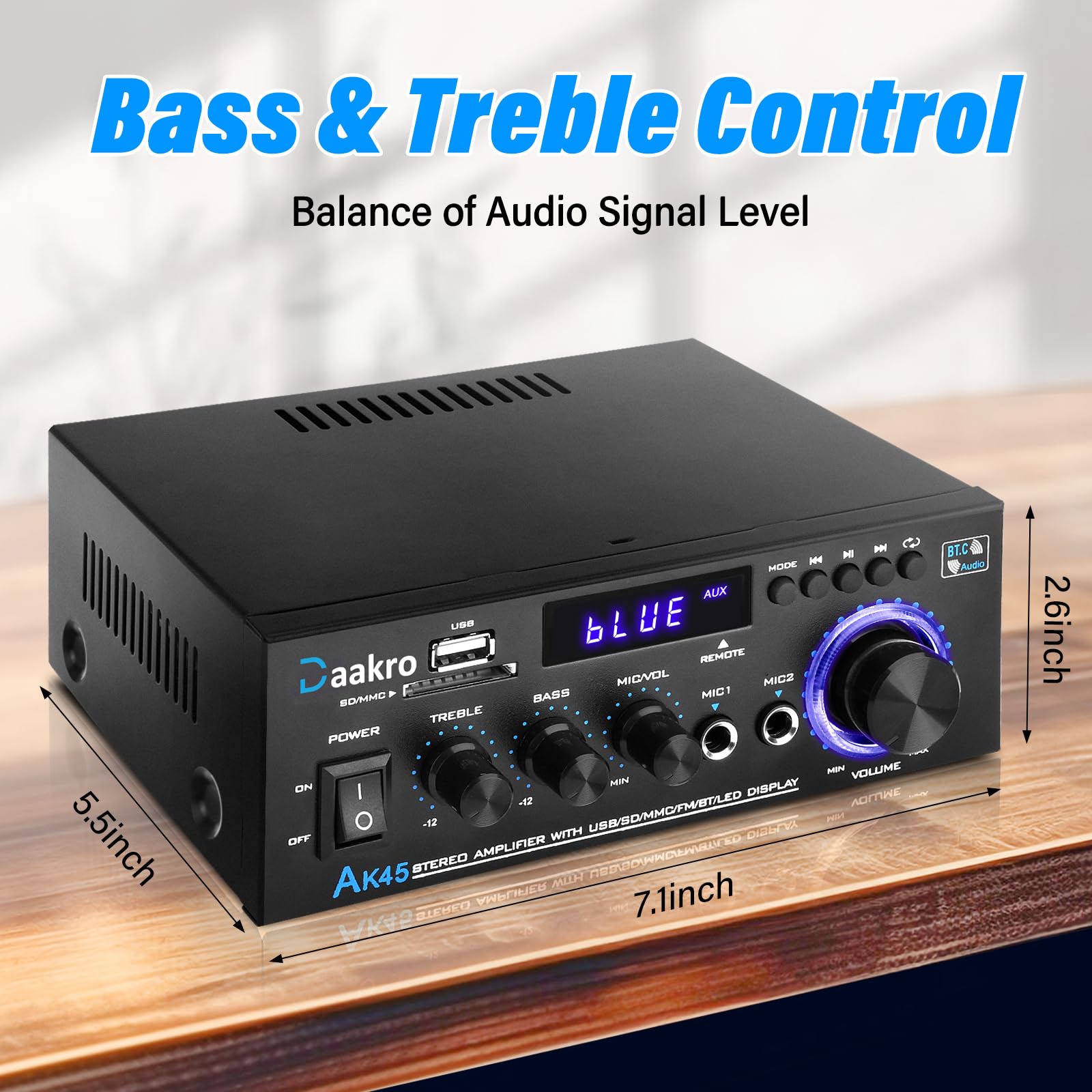Daakro AK45 bass-treble knobs tailor warmth and brightness