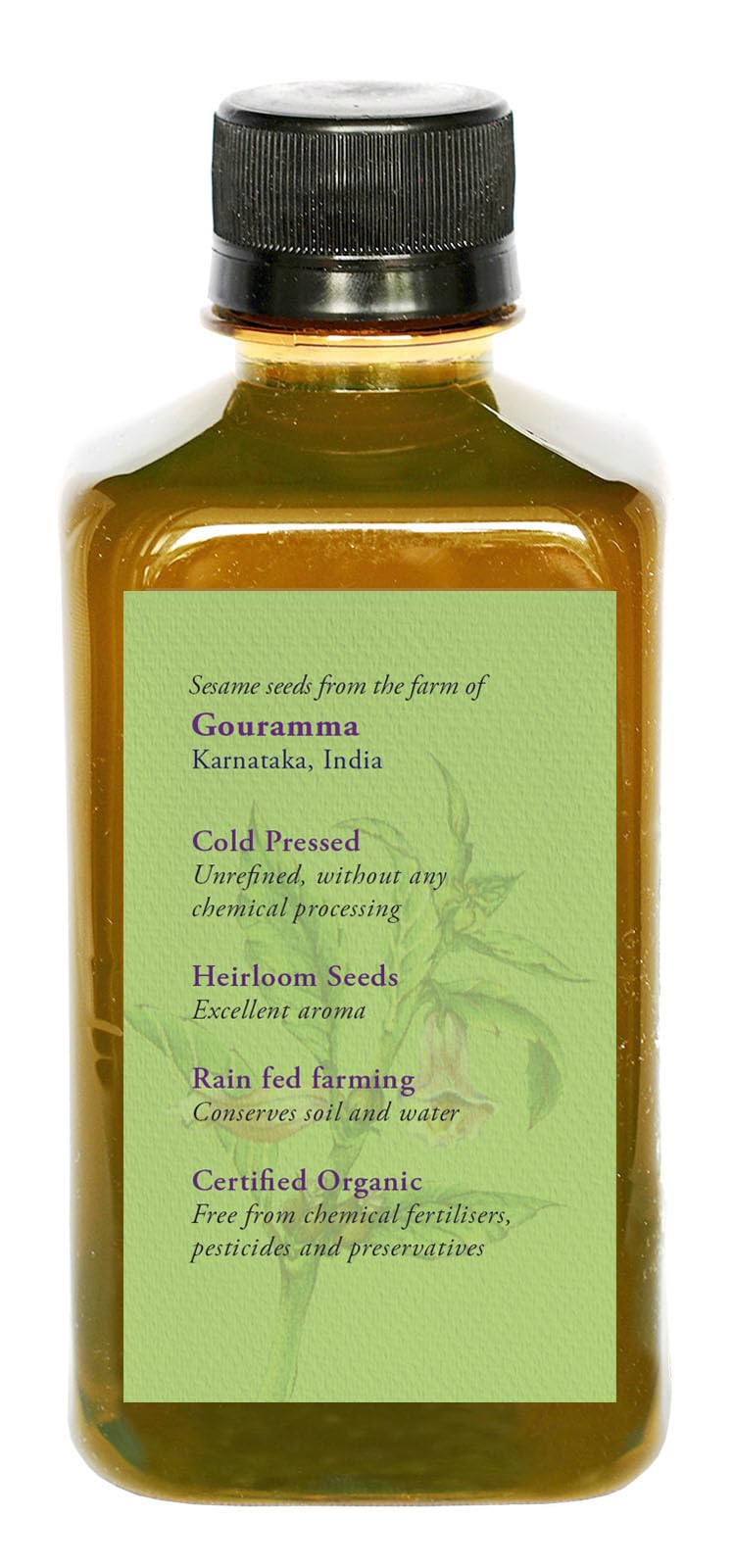DAANA sesame oil bottle 12 oz demonstrates convenient packaging for daily skin care.