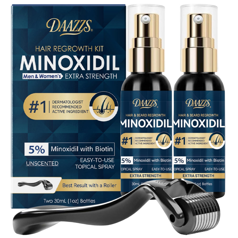 DAAZZS 5% Minoxidil kit for beard-application promoting fuller-looking patches.