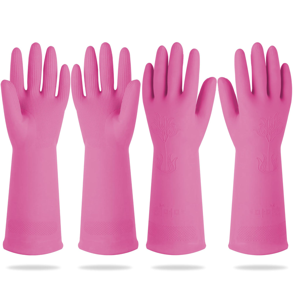DABOGOSA Mamison pink gloves front view for comfortable dishwashing and splash protection.