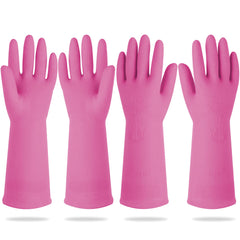 DABOGOSA Mamison pink gloves front view for comfortable dishwashing and splash protection.