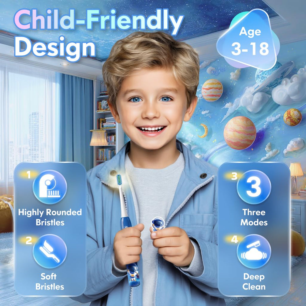 DADA-TECH Astronaut Blue bristle-detail shows soft 0.127 mm bristles for gentle cleaning.