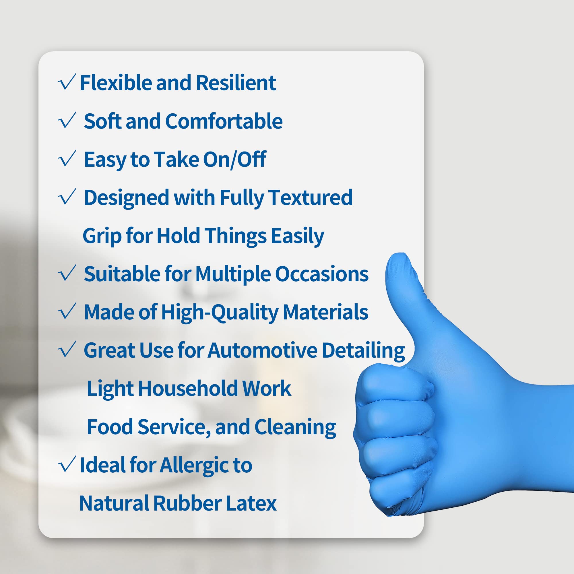 Daddy's Choice blue nitrile gloves provide a strong grip during tasks.