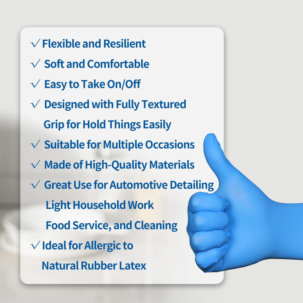 Daddy's Choice blue nitrile gloves provide a strong grip during tasks.