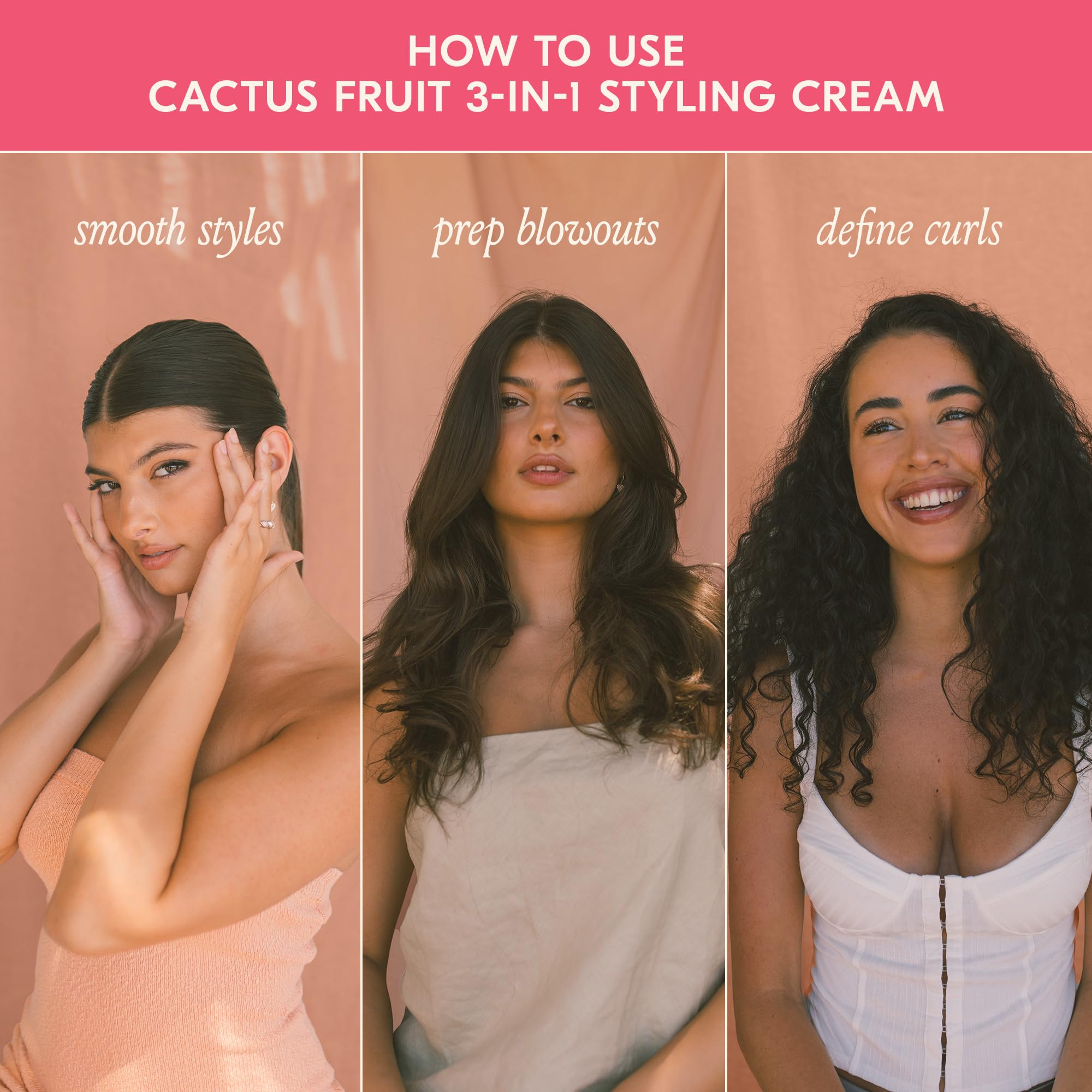 Dae Hair 3-In-1 Styling Cream shows heat protection during styling.