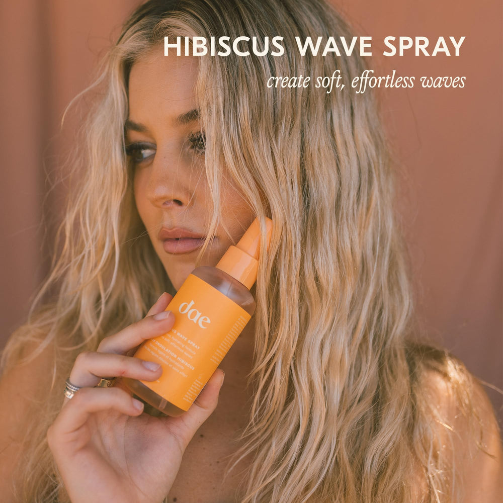 Dae Hair desert botanicals imagery highlighting clean, vegan formula.