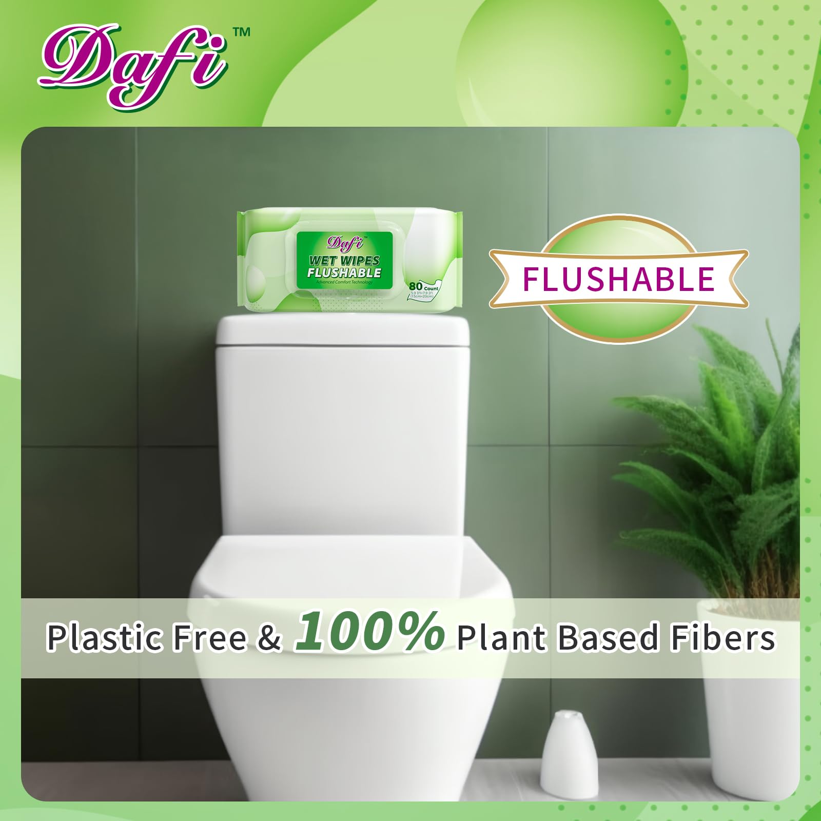 DAFI flushable wipes flip-top seal demonstrating moisture retention from start to end