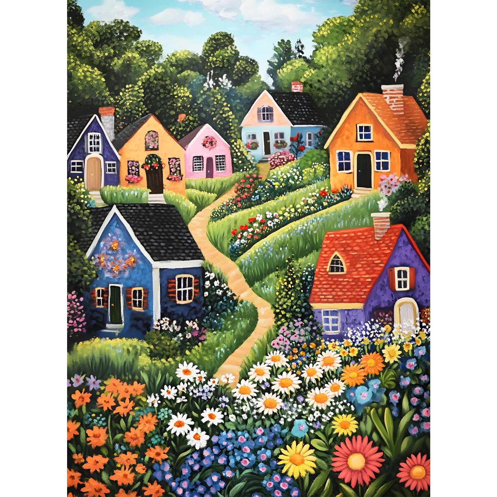 DAGIRT idyllic village puzzle box and poster aid easy assembly and planning.
