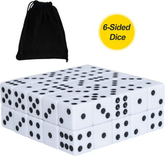 DAGONGREN white dice with black pips ideal for Yahtzee and craps.