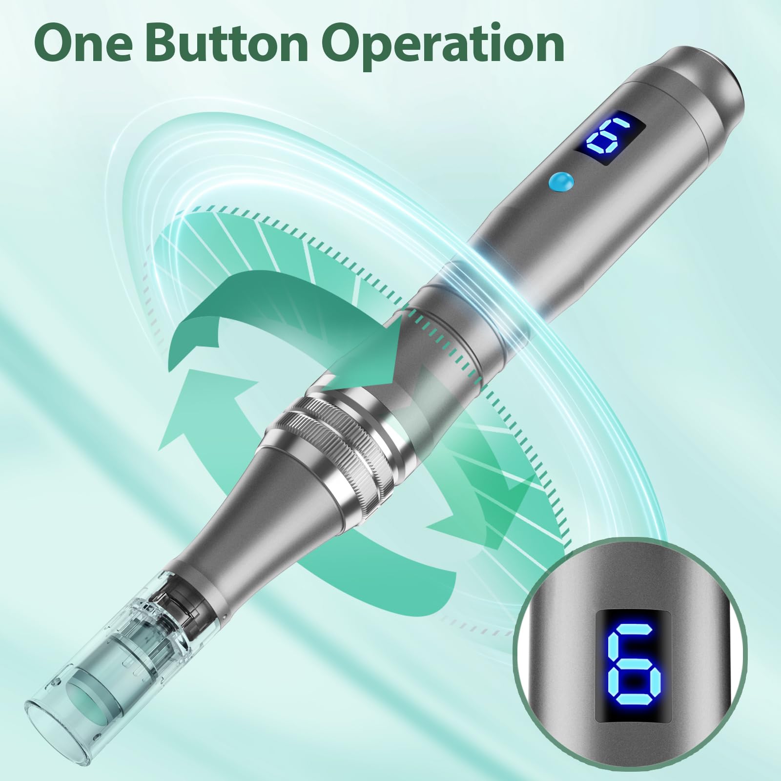 DAHOZE DermaStamp in use on the arm for gentle stimulation