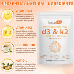 Daiasns D3 K2 clean ingredients label with no unnecessary additives