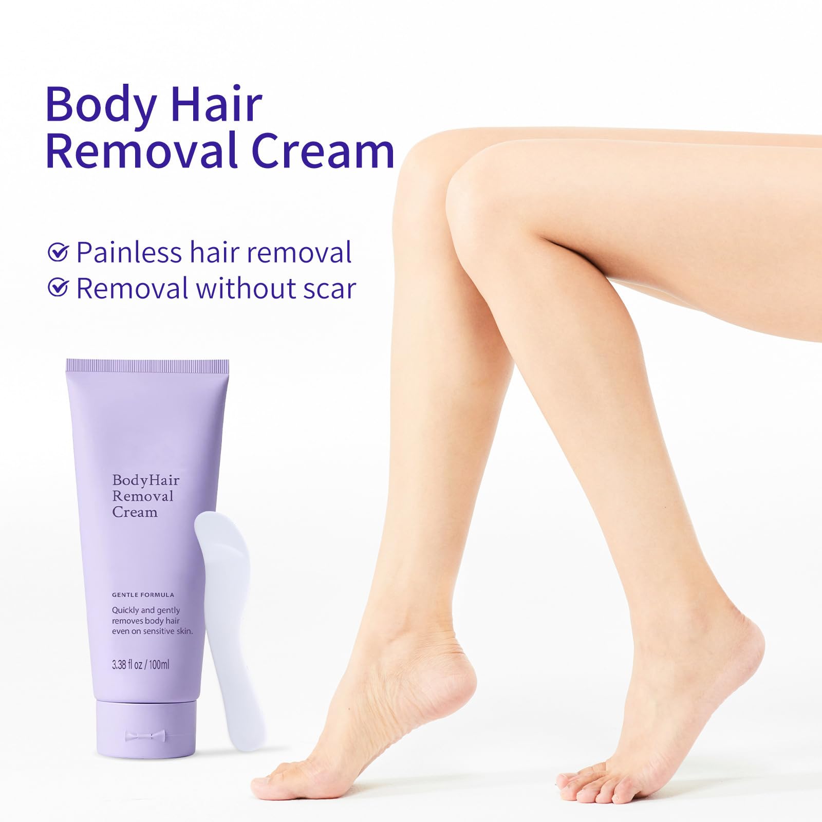 DaiLaiFu hair removal cream with spatula for easy, touch-free use