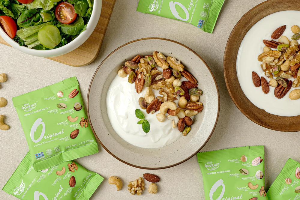 Daily Gourmet Nuts dry-roasted almonds deliver rich toasty crunch