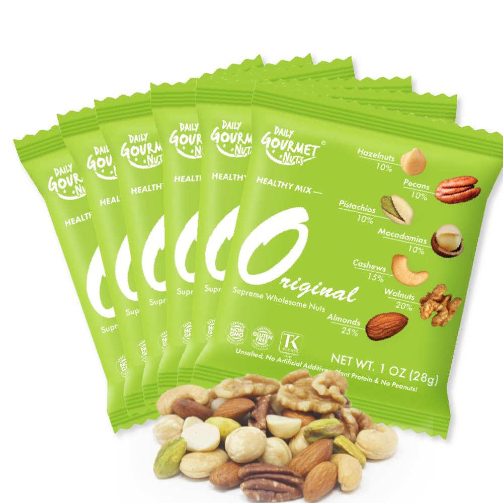 Daily Gourmet Nuts unsalted mixed nuts pack for grab-and-go nutrition