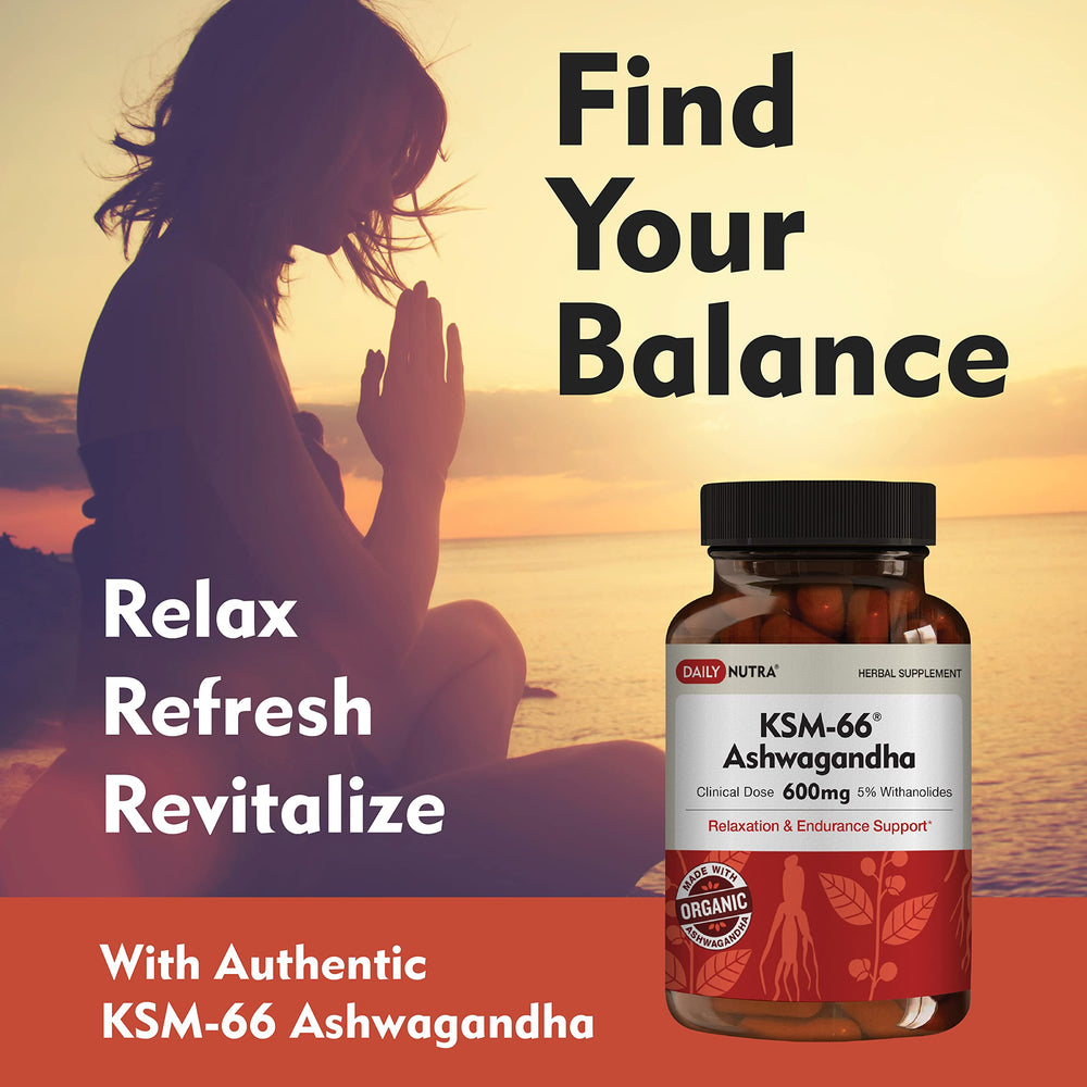 DailyNutra KSM-66 capsules closeup showing 600 mg dose for everyday energy